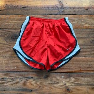 Red nike shorts